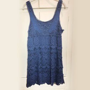 Anthropologie tiered crochet dress. size L